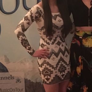 Express White Sequin Dress